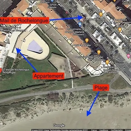 Les Rivages De Rochelongues, T3, Piscine, Clim, Parking Apartamento